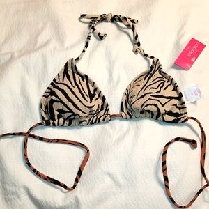 NWT removable padded bikini bra top xs